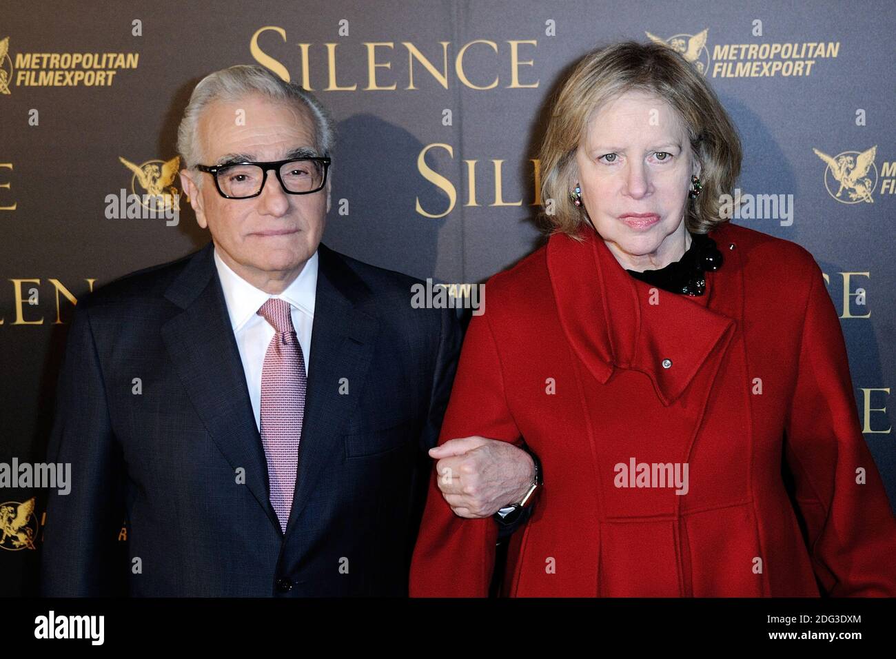 Martin Scorsese et son épouse Helen Schermerhorn Morris assistent à la première du Silence au Musée Guimet à Paris, le 12 janvier 2017. Photo d'Aurore Marechal/ABACAPRESS.COM Banque D'Images