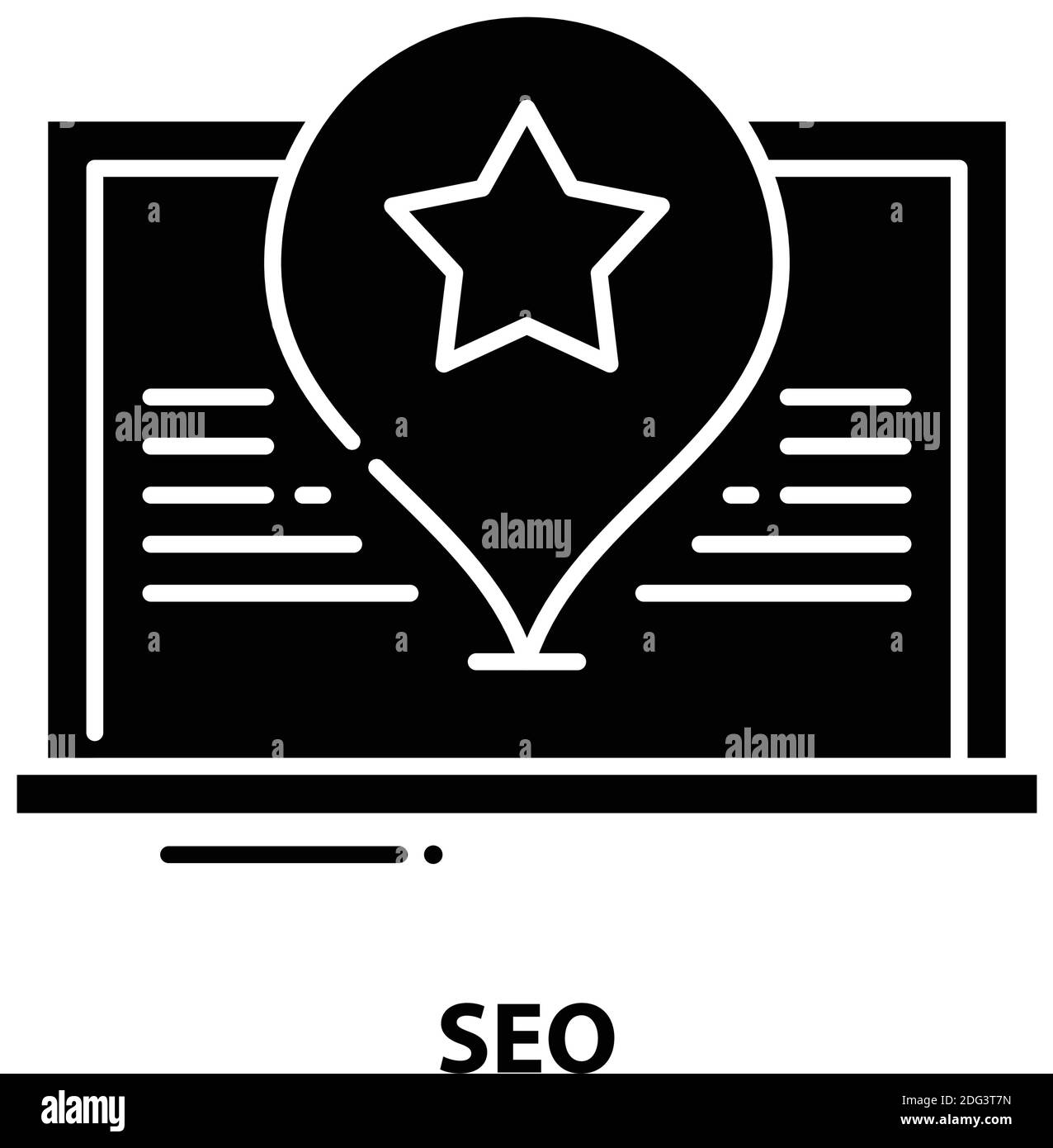 icône seo, signe vectoriel noir avec traits modifiables, illustration de concept Illustration de Vecteur