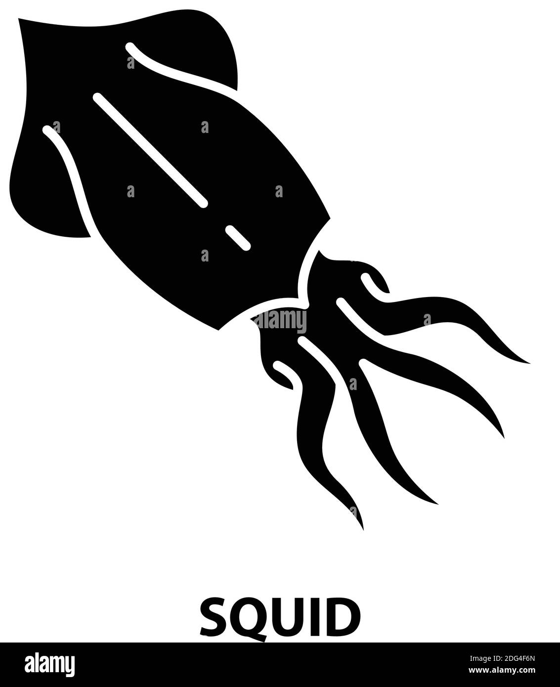 icône squid, signe vectoriel noir avec traits modifiables, illustration de concept Illustration de Vecteur