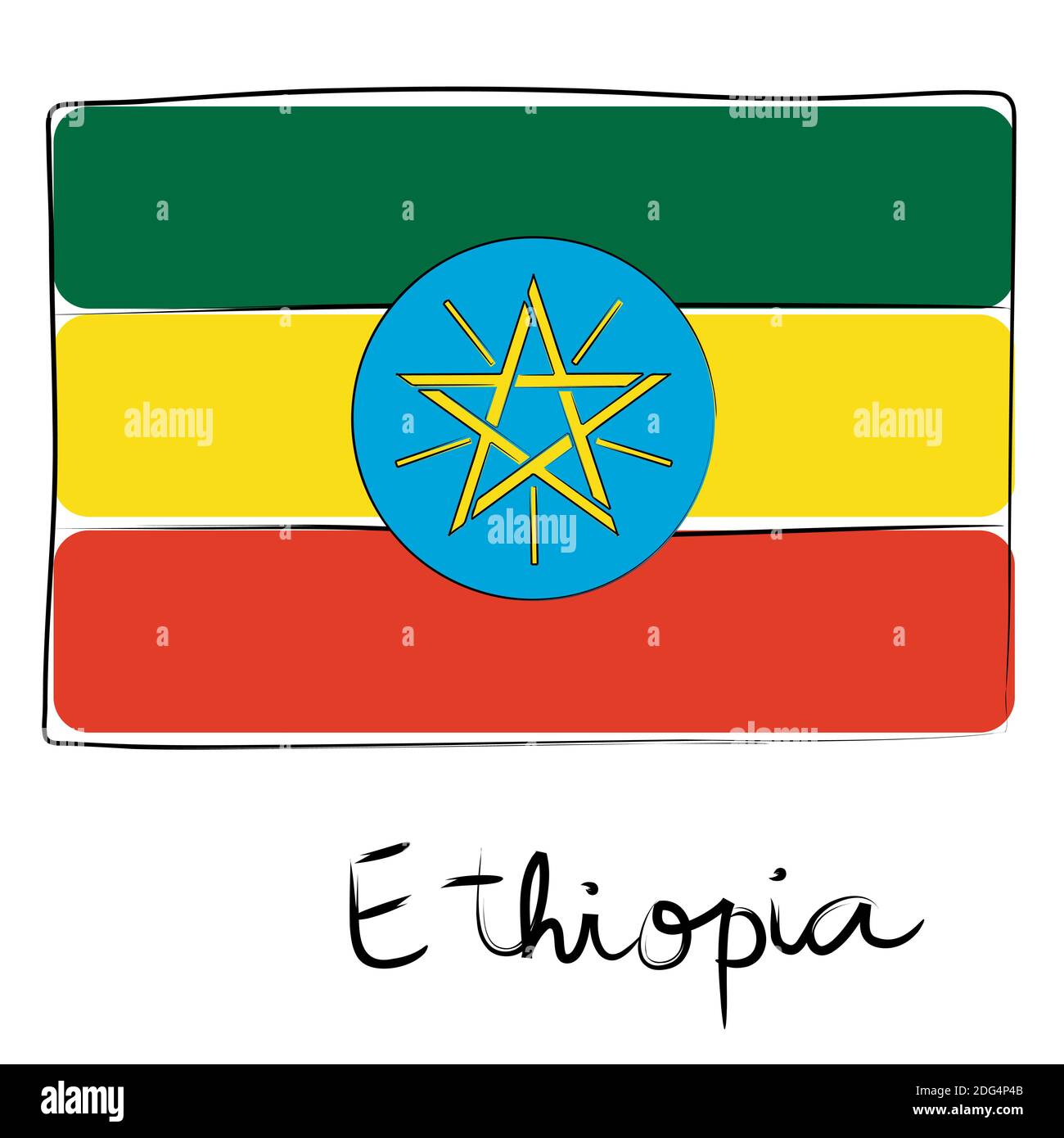 Drapeau éthiopien Banque D'Images