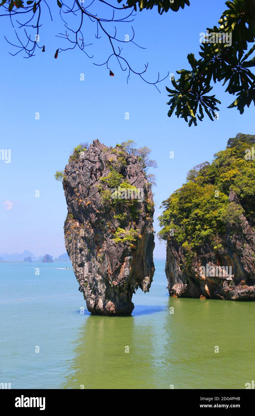 Ko Tapu, James Bond Island, la baie de Phang Nga, Thailande, Asie Banque D'Images