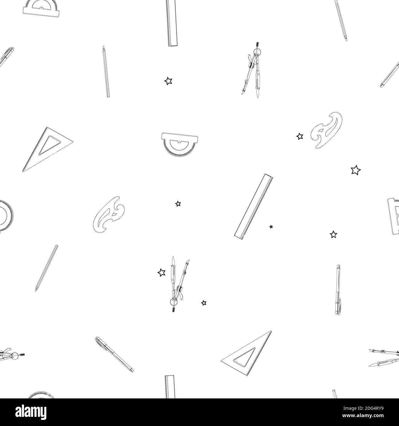 Fournitures scolaires à motif clairsemé Banque D'Images