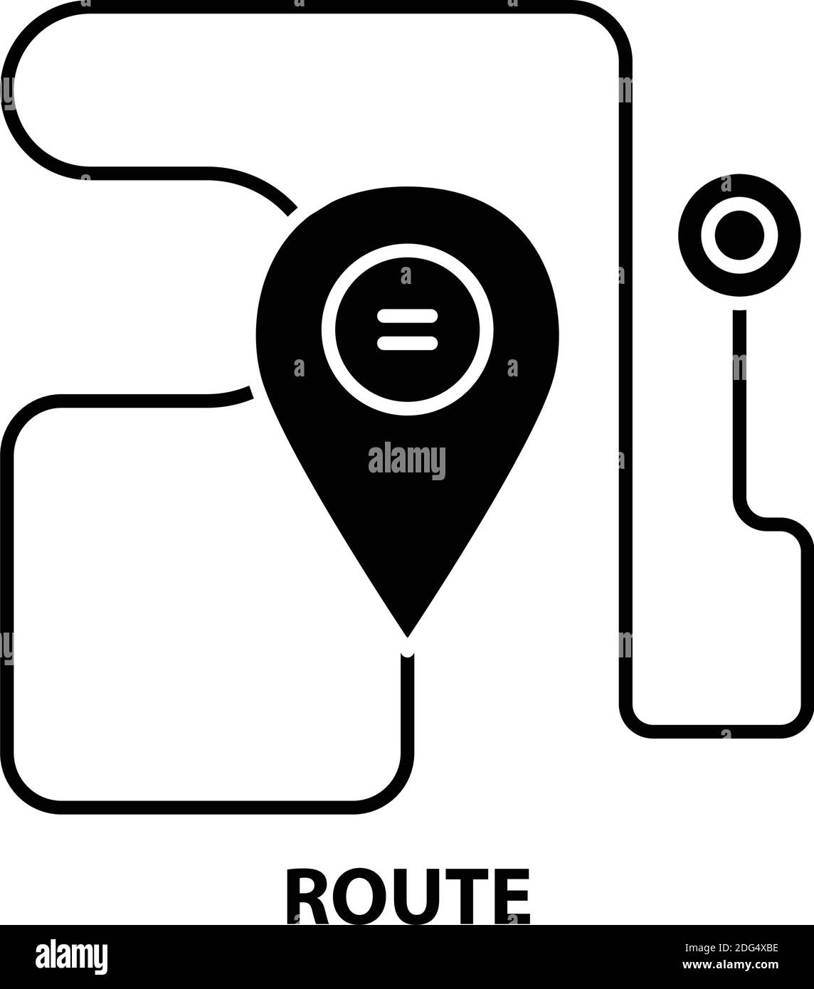 icône d'itinéraire, signe vectoriel noir avec traits modifiables, illustration de concept Illustration de Vecteur