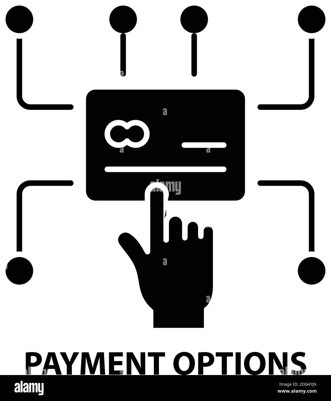 icône des options de paiement, signe vectoriel noir avec traits modifiables, illustration du concept Illustration de Vecteur