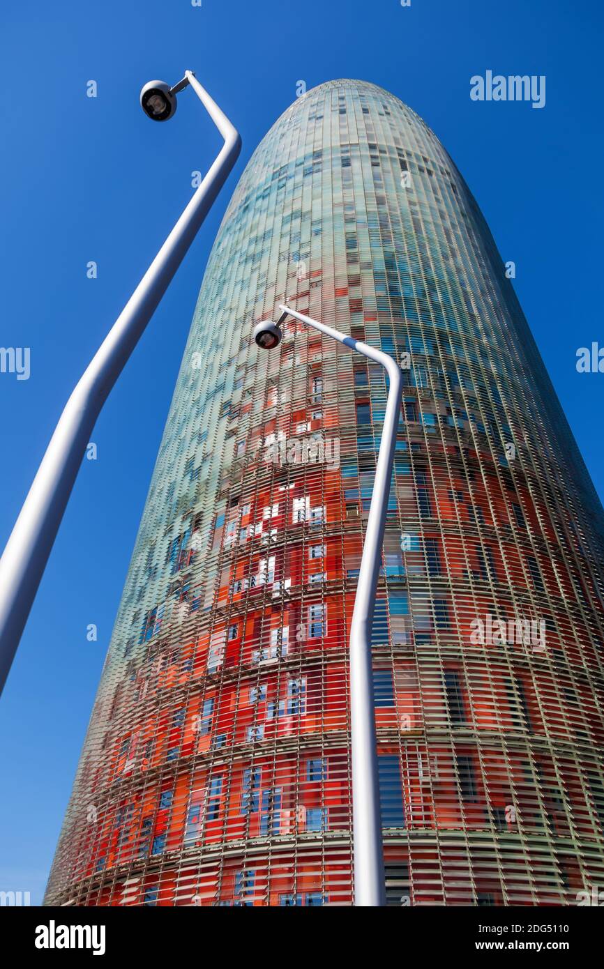 Torre Agbar à Barcelone, Espagne Banque D'Images Torre Agbar à Barcelone, Espagne Banque D'Images