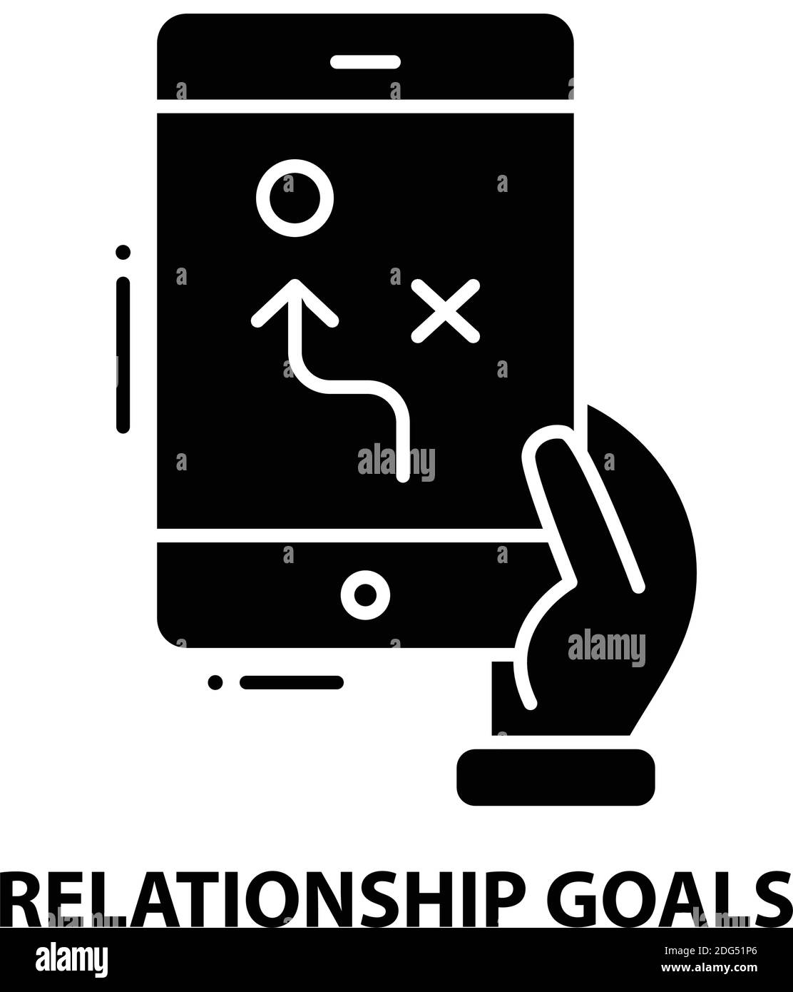 icône objectifs de relation, signe vectoriel noir avec traits modifiables, illustration de concept Illustration de Vecteur