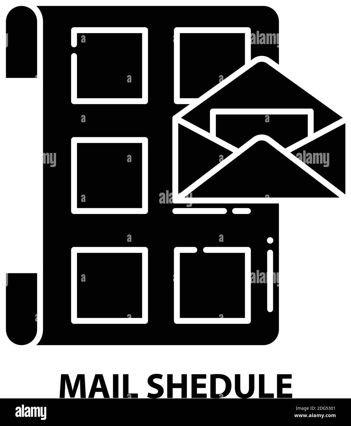 icône de calendrier d'expédition, signe vectoriel noir avec traits modifiables, illustration du concept Illustration de Vecteur