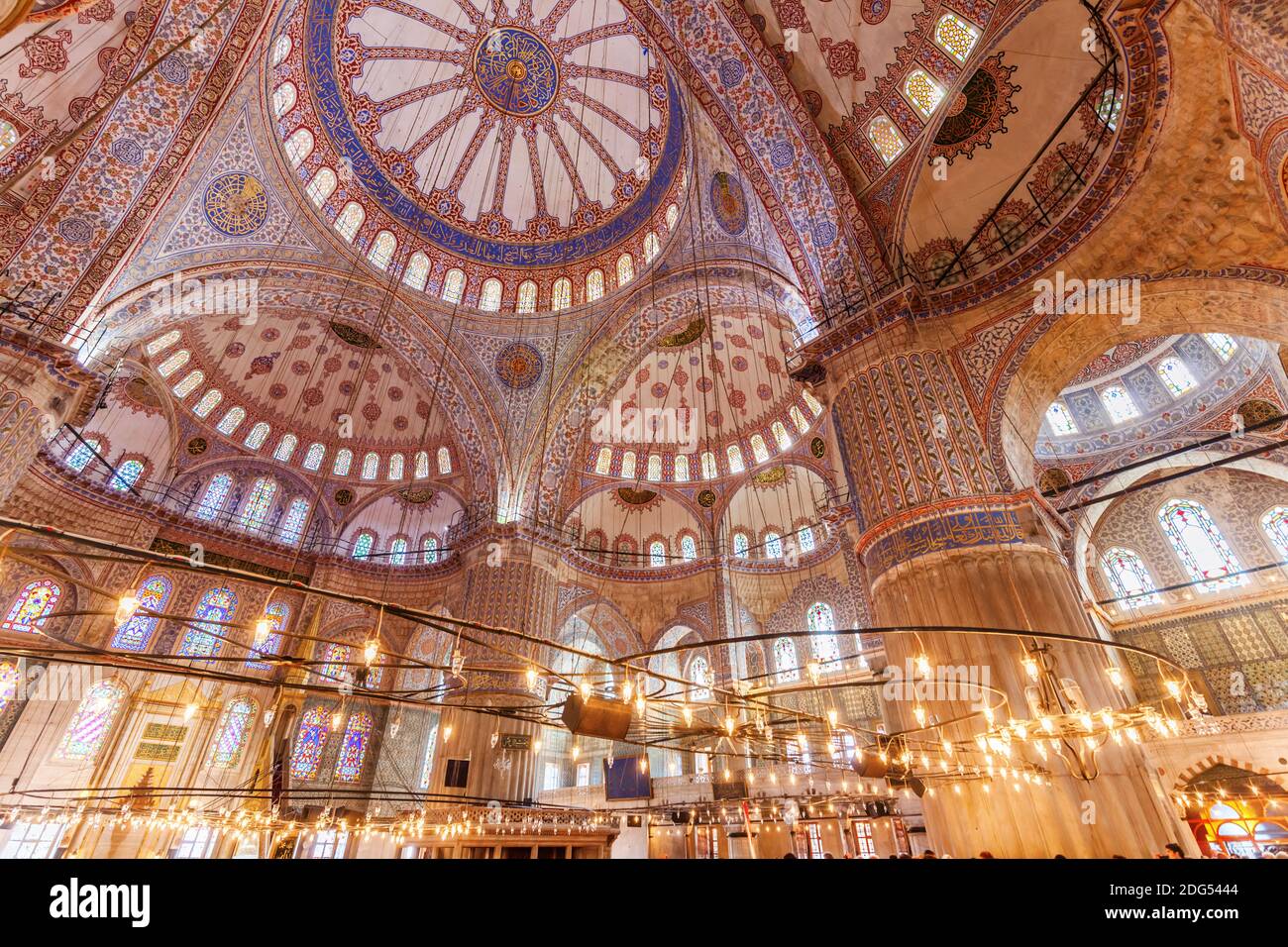 Vue intérieure de la Mosquée bleue d'Istanbul, Turquie Banque D'Images Vue intérieure de la Mosquée bleue d'Istanbul, Turquie Banque D'Images