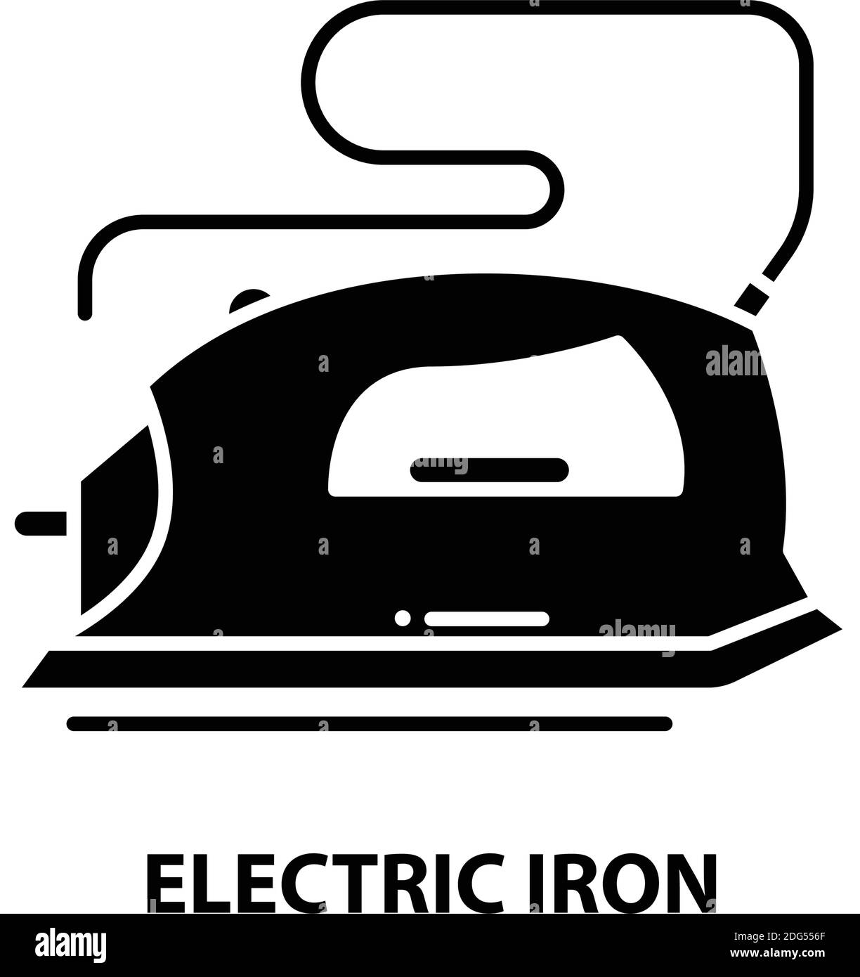 icône de fer électrique, signe vectoriel noir avec traits modifiables, illustration de concept Illustration de Vecteur