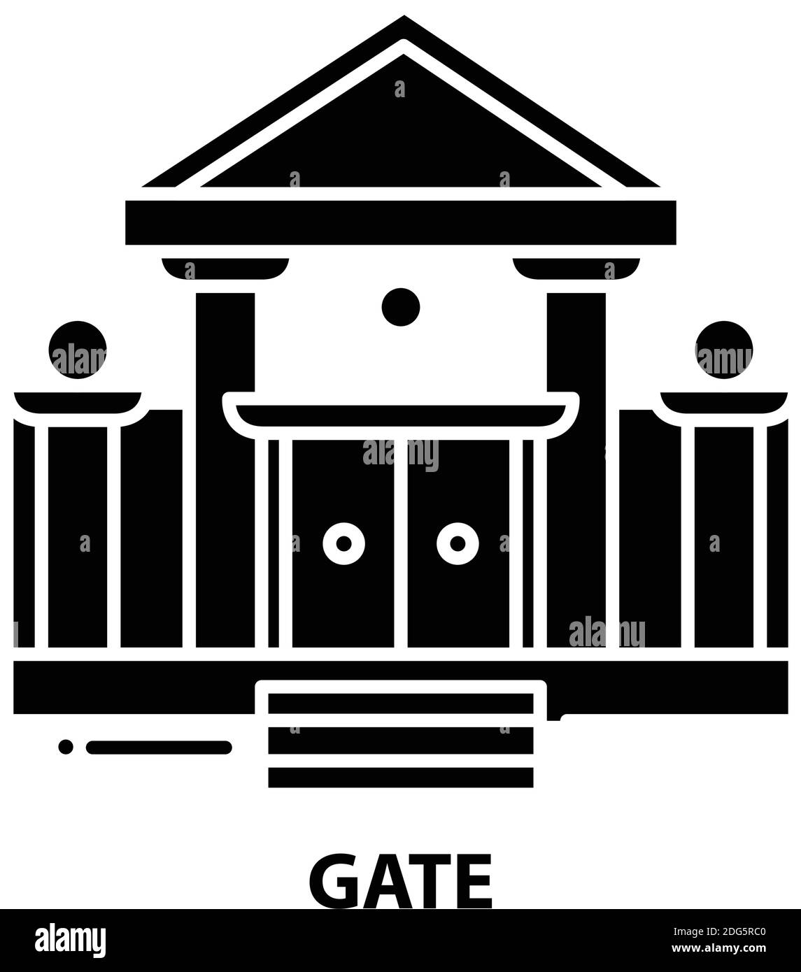 icône de porte, signe vectoriel noir avec traits modifiables, illustration de concept Illustration de Vecteur icône de porte, signe vectoriel noir avec traits modifiables, illustration de concept Illustration de Vecteur
