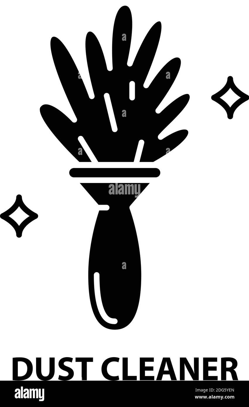icône du nettoyeur de poussière, signe vectoriel noir avec traits modifiables, illustration du concept Illustration de Vecteur