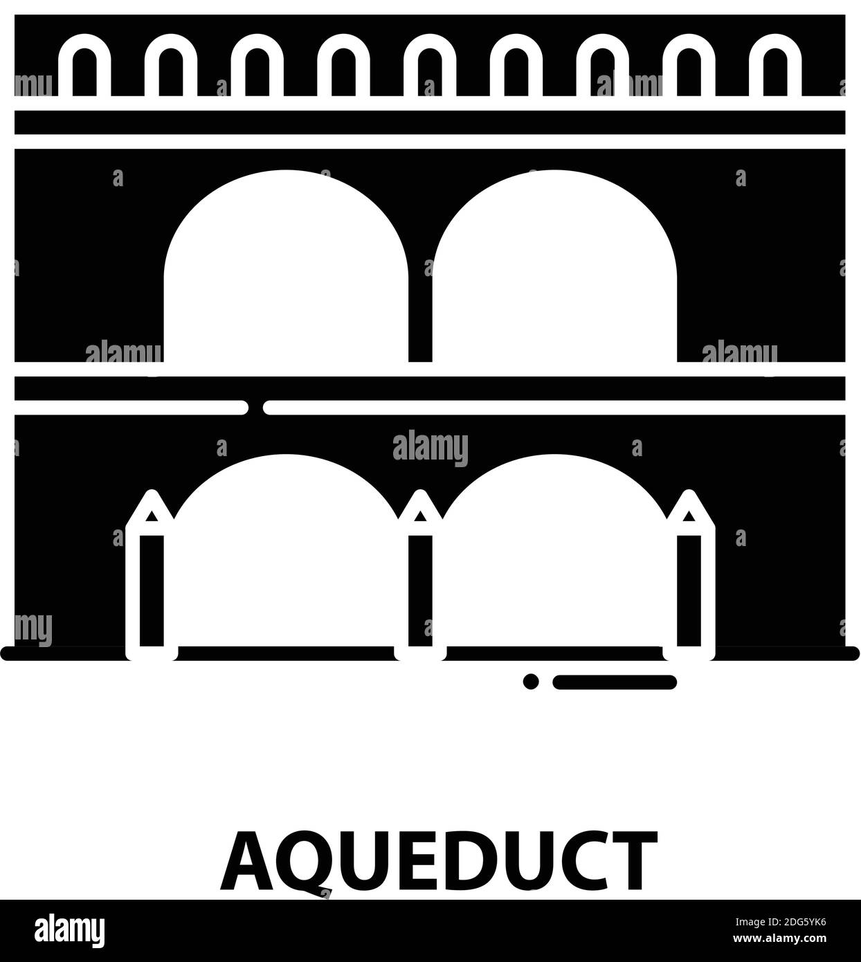 icône aqueduct, signe vectoriel noir avec traits modifiables, illustration de concept Illustration de Vecteur