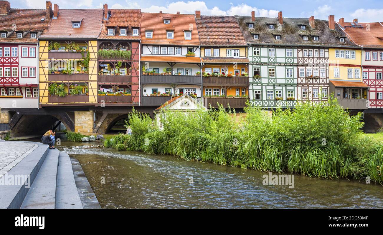 Pont des marchands d'Erfurt Banque D'Images