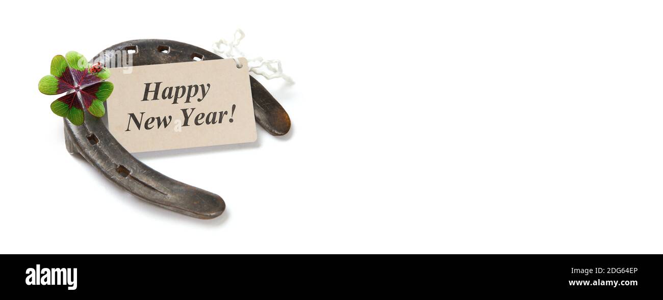 Horseshoe et concept de chance. Carte de Saint Patrick. Banque D'Images