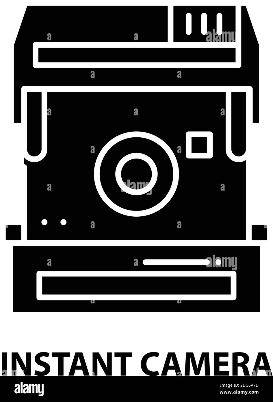 icône de caméra instantanée, signe vectoriel noir avec traits modifiables, illustration de concept Illustration de Vecteur