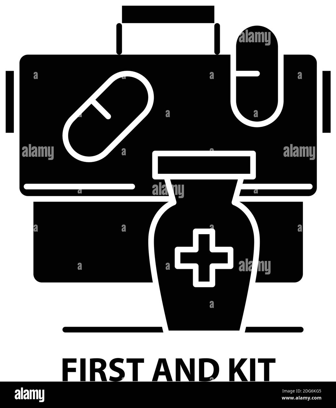 icône première et kit, signe vectoriel noir avec traits modifiables, illustration de concept Illustration de Vecteur