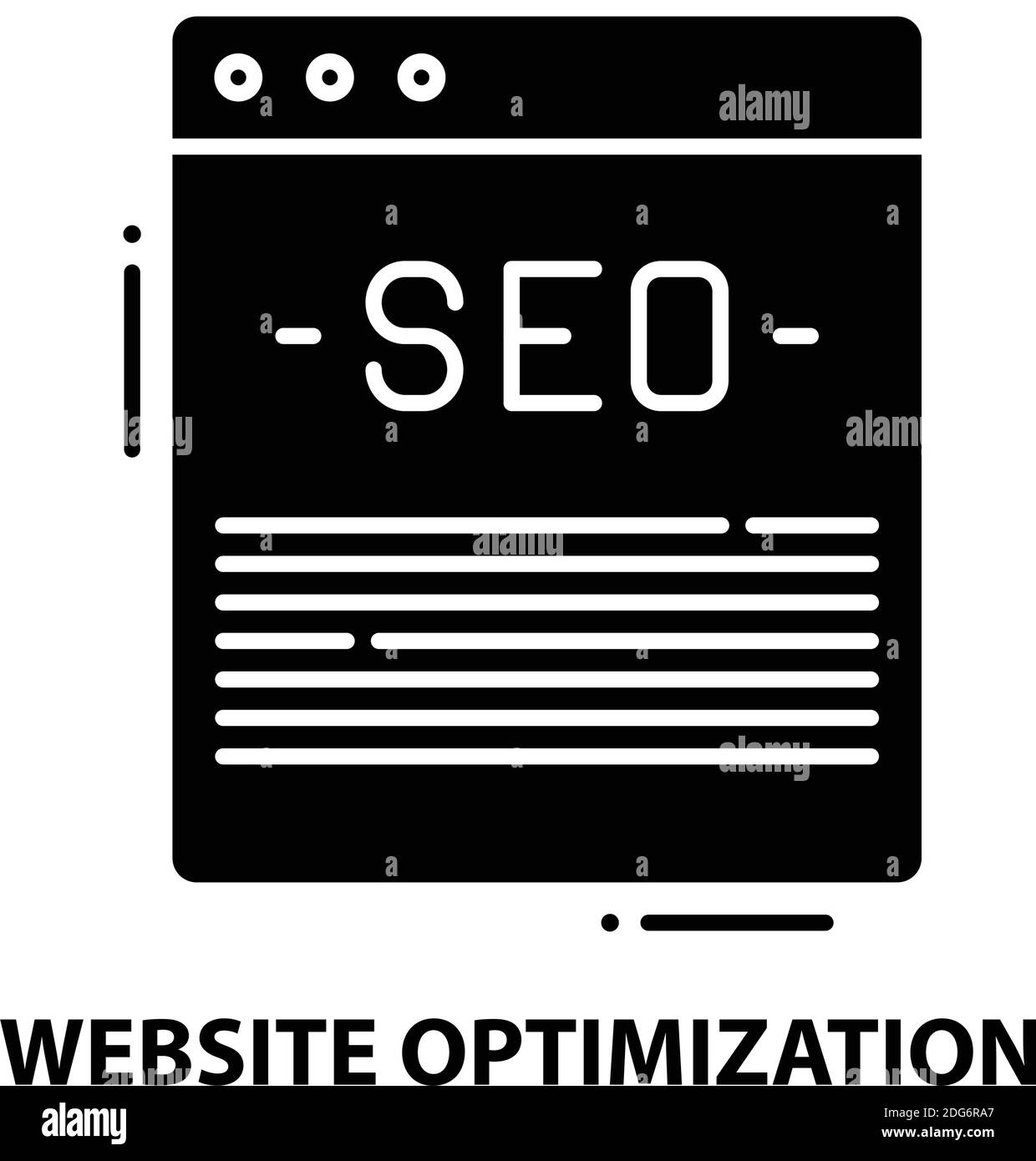 icône d'optimisation de site web, signe vectoriel noir avec traits modifiables, illustration de concept Illustration de Vecteur