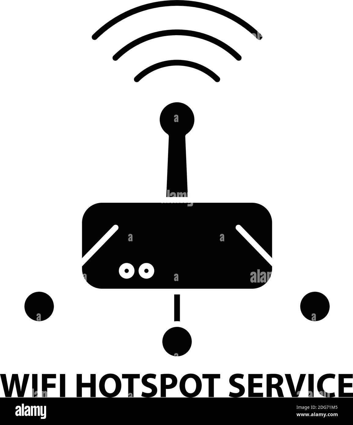 icône de service de point d'accès wifi, signe vectoriel noir avec traits modifiables, illustration de concept Illustration de Vecteur