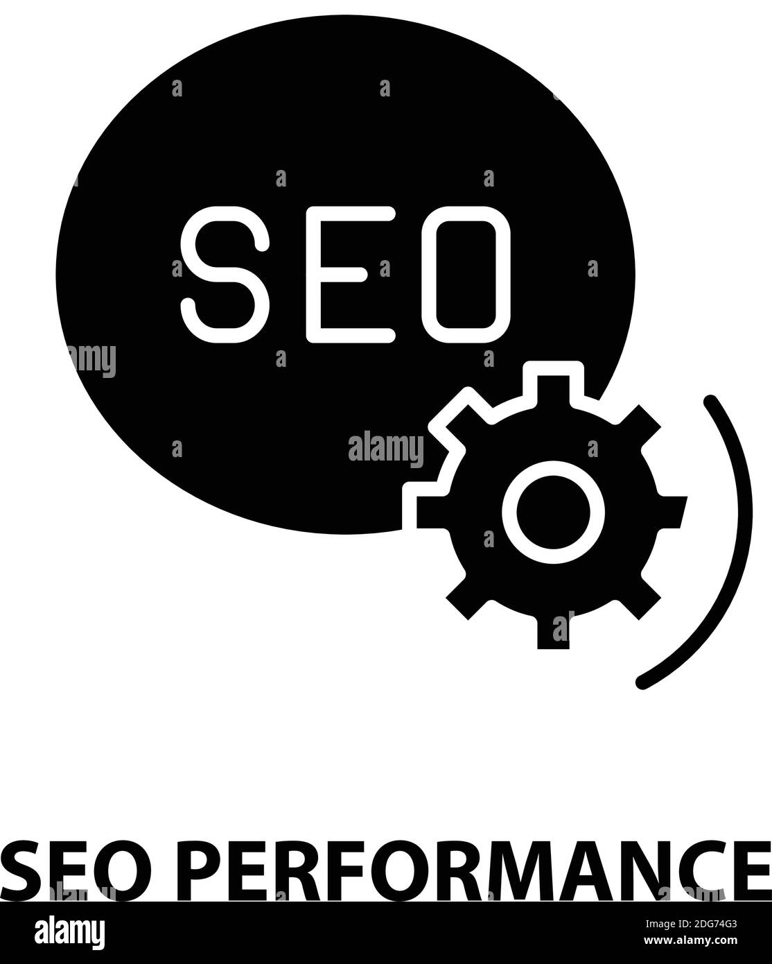 icône de performance seo, signe vectoriel noir avec traits modifiables, illustration de concept Illustration de Vecteur