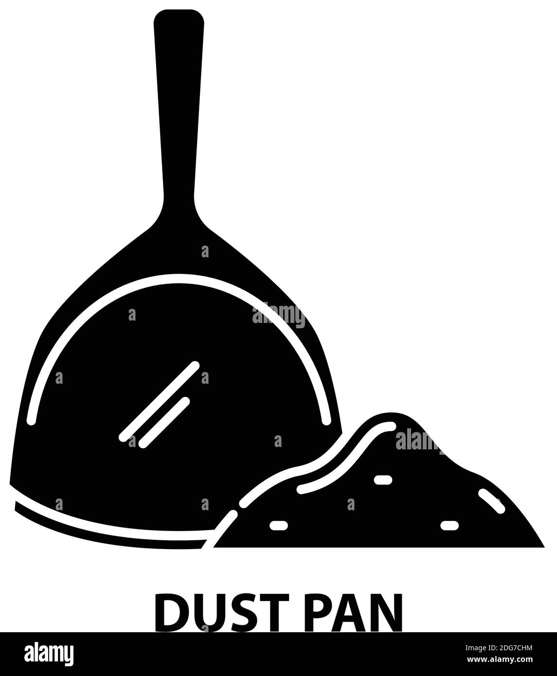 icône de bac à poussière, signe vectoriel noir avec traits modifiables, illustration de concept Illustration de Vecteur