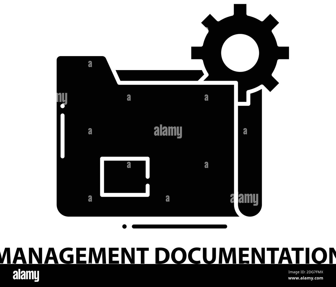 icône de la documentation de gestion, signe vectoriel noir avec traits modifiables, illustration du concept Illustration de Vecteur
