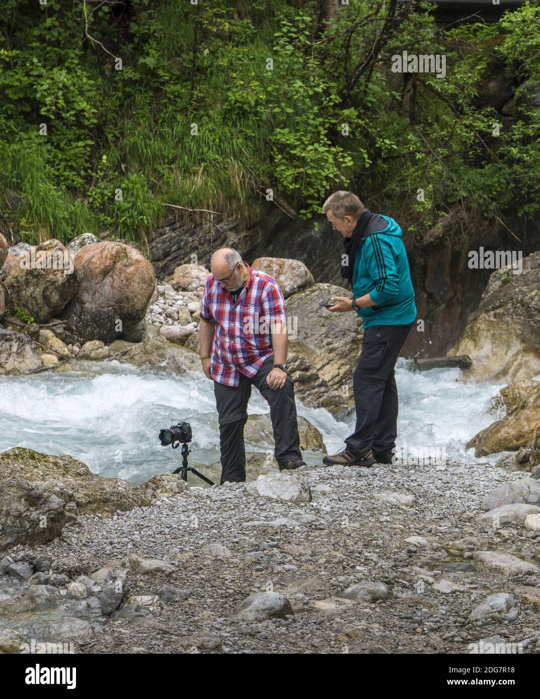 Photographes sur la rivière Banque D'Images