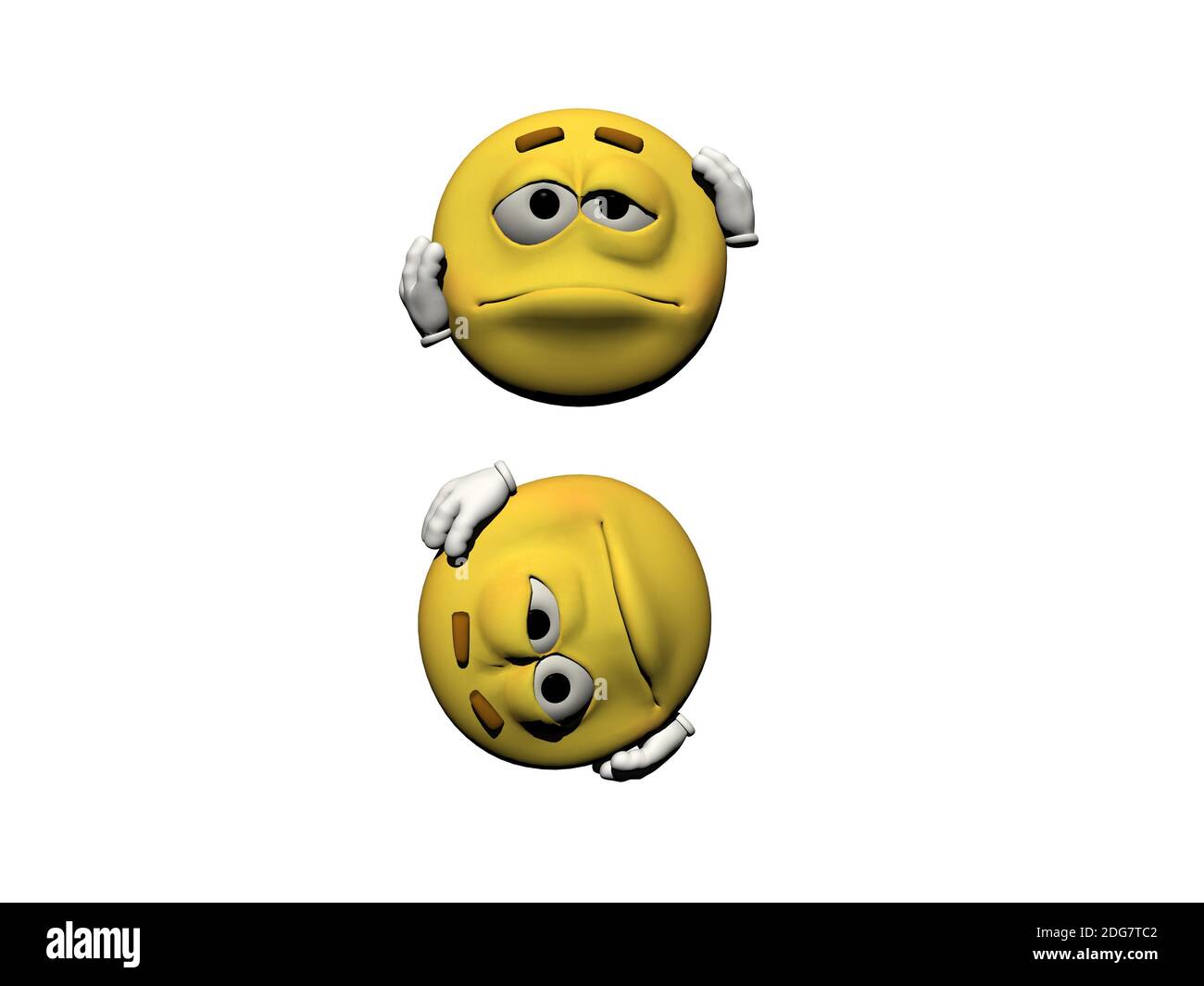 Émoticone très malade - rendu 3d Banque D'Images