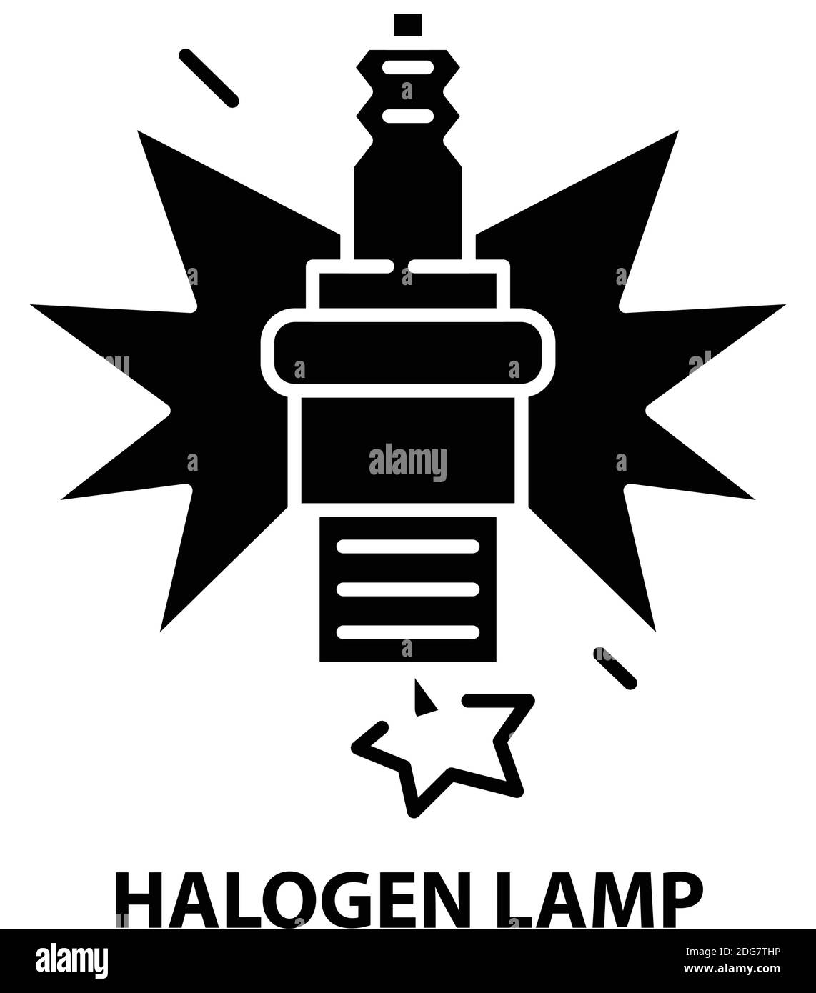 icône de lampe halogène, signe vectoriel noir avec traits modifiables, illustration du concept Illustration de Vecteur