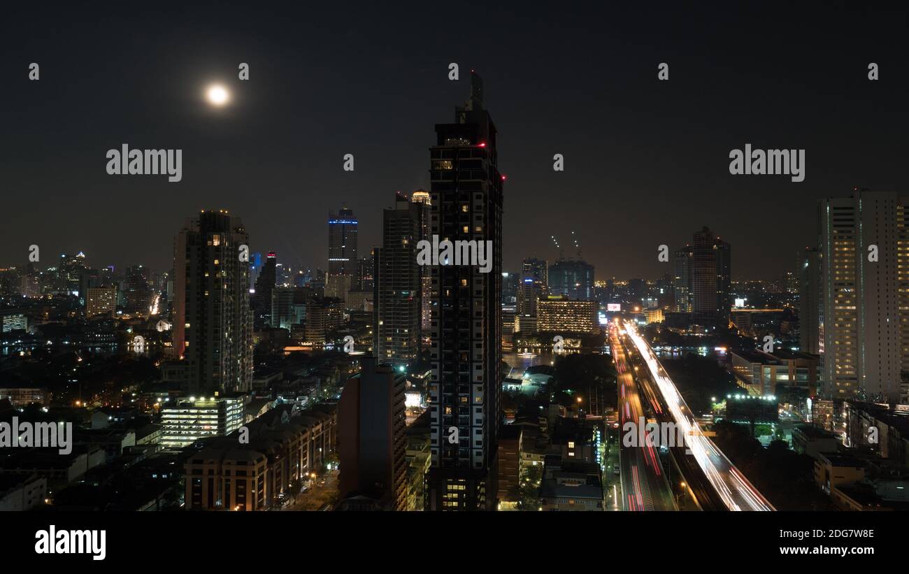 Bangkok cityscape at night, Thaïlande Banque D'Images