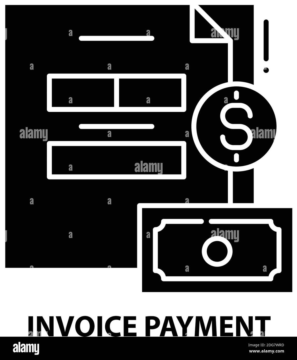 icône de paiement de facture, signe vectoriel noir avec traits modifiables, illustration du concept Illustration de Vecteur