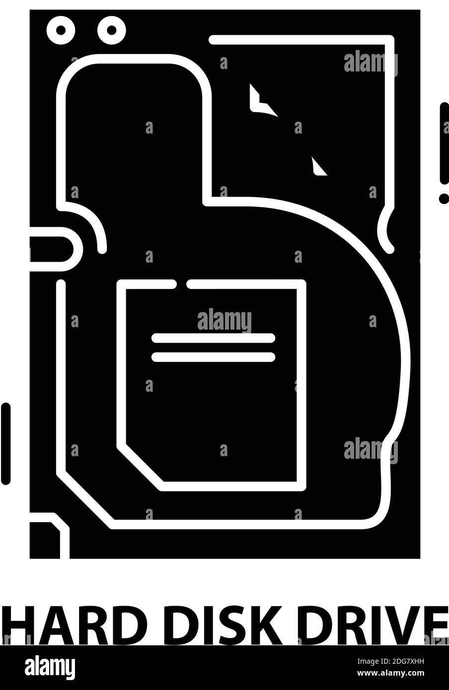 icône du disque dur, signe vectoriel noir avec traits modifiables, illustration du concept Illustration de Vecteur
