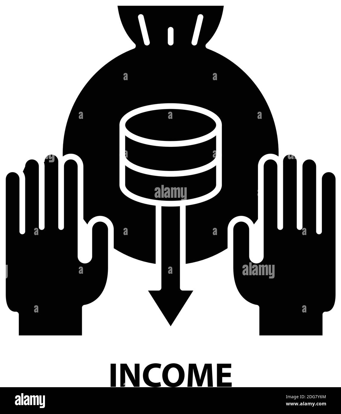 icône de revenu, signe vectoriel noir avec traits modifiables, illustration de concept Illustration de Vecteur