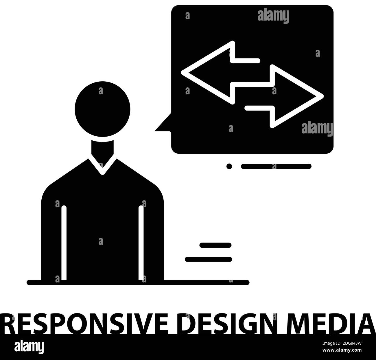 icône de support de conception réactif, signe vectoriel noir avec traits modifiables, illustration de concept Illustration de Vecteur