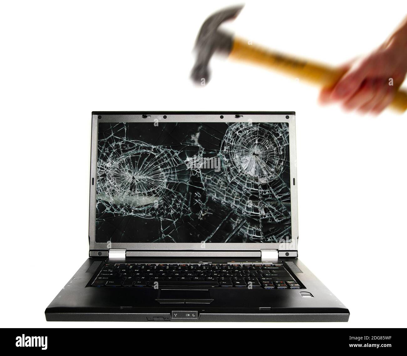 Ordinateur smash Banque D'Images