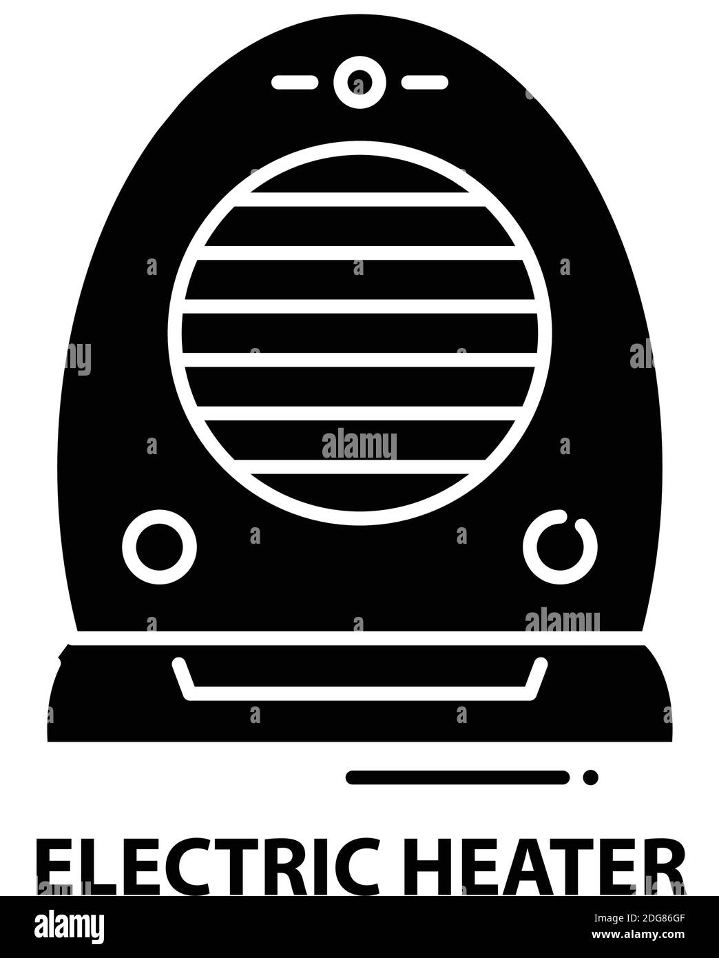 icône de symbole de chauffage électrique, signe vectoriel noir avec traits modifiables, illustration du concept Illustration de Vecteur