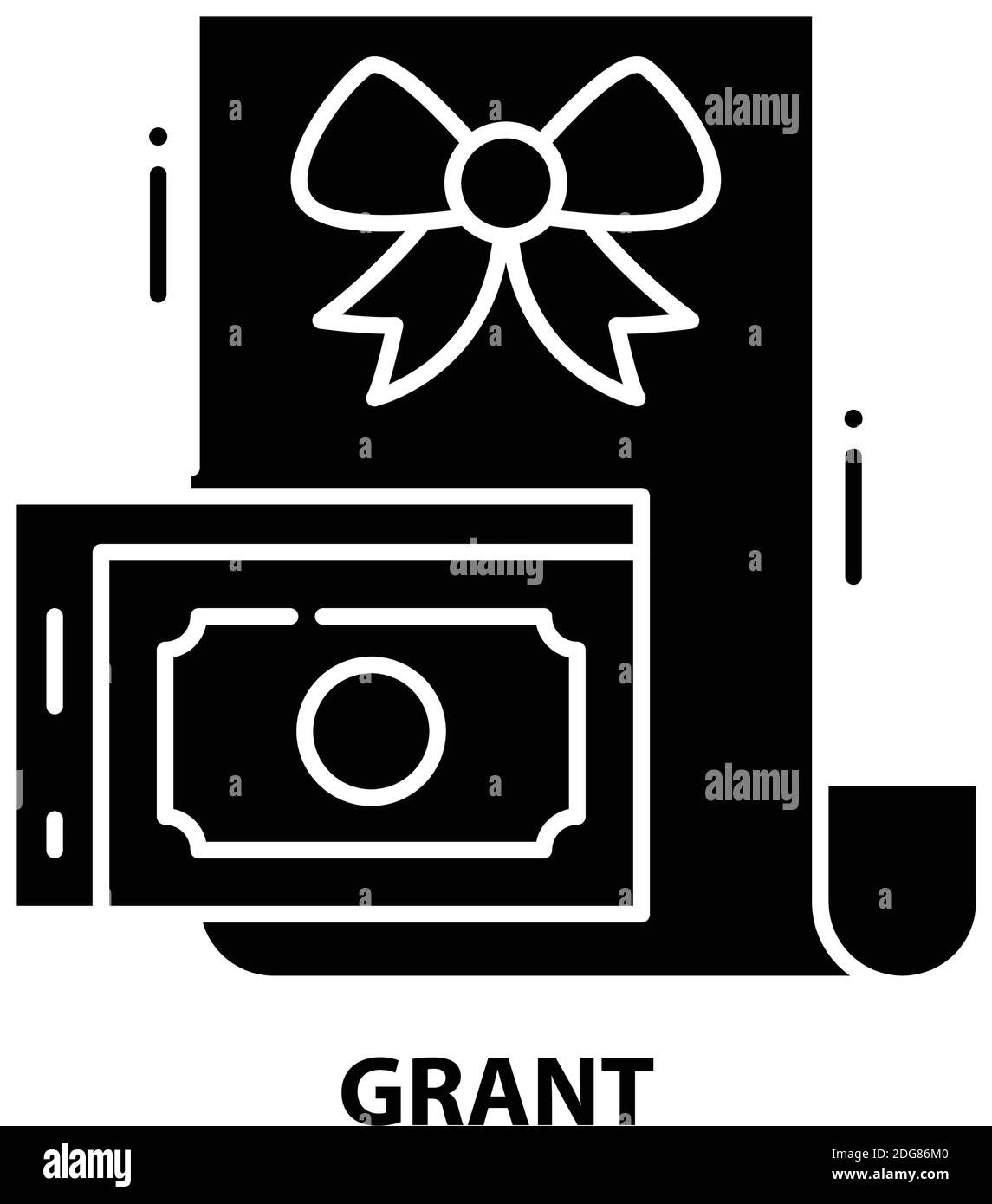 icône grant, signe vectoriel noir avec traits modifiables, illustration du concept Illustration de Vecteur