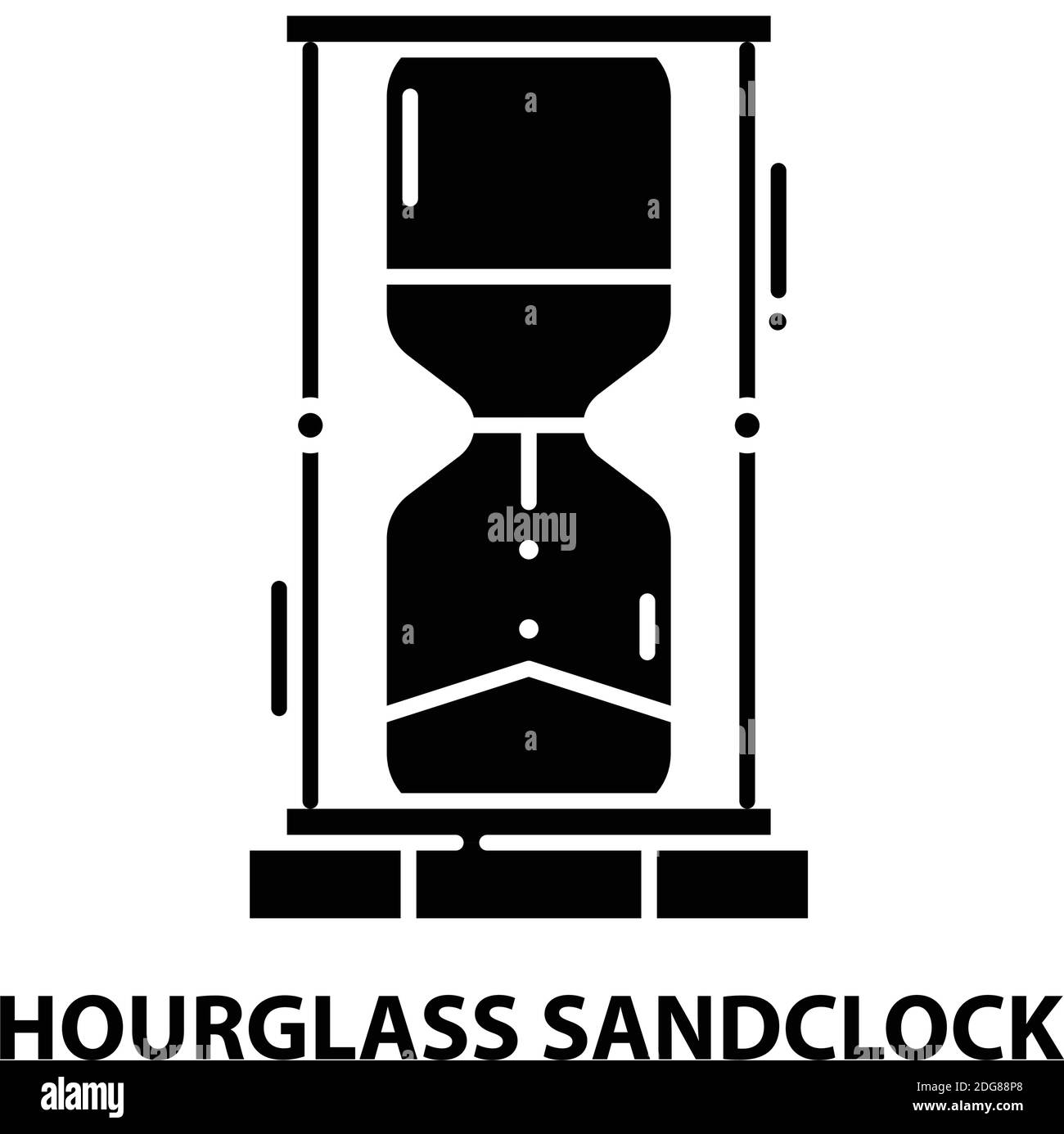 icône sablier hourglass, signe vectoriel noir avec traits modifiables, illustration de concept Illustration de Vecteur
