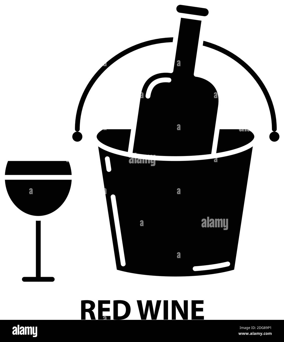 icône de vin rouge, signe vectoriel noir avec traits modifiables, illustration de concept Illustration de Vecteur