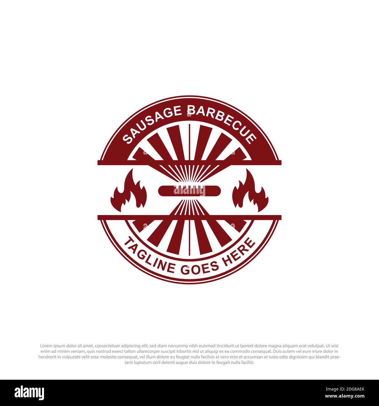 Logo saucisse barbecue badge vectoriel, idéal pour le modèle de logo fast food Illustration de Vecteur