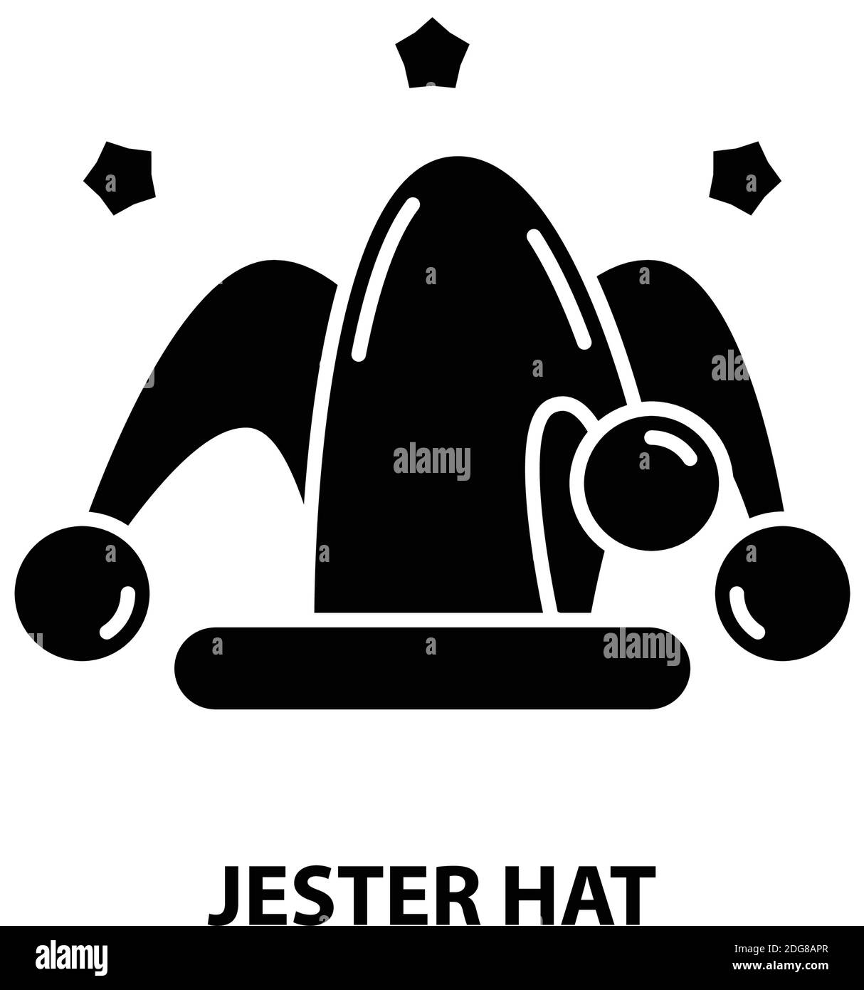 icône jester hat, signe vectoriel noir avec traits modifiables, illustration de concept Illustration de Vecteur