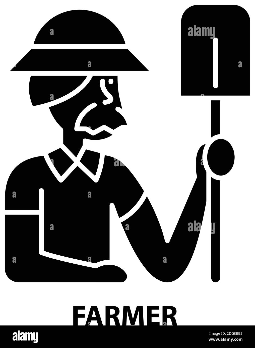 icône agriculteur, signe vectoriel noir avec traits modifiables, illustration de concept Illustration de Vecteur