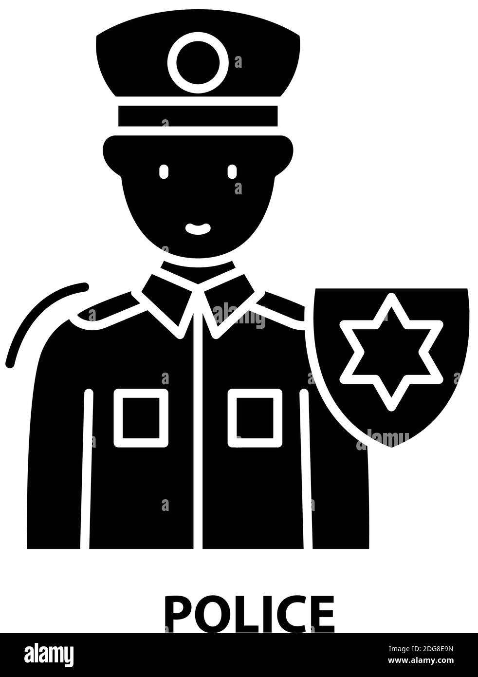 icône police, signe vectoriel noir avec traits modifiables, illustration de concept Illustration de Vecteur icône police, signe vectoriel noir avec traits modifiables, illustration de concept Illustration de Vecteur