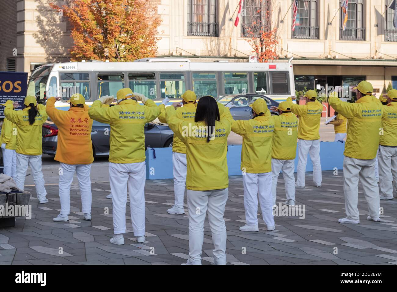 Vancouver, Colombie-Britannique/Canada-novembre 1,2020. Manifestation pacifique en faveur de Hong Kong. Banque D'Images
