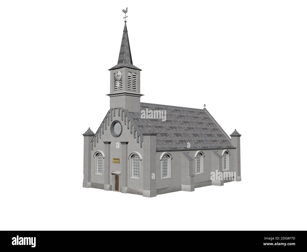 Grande église grise - rendu 3d Banque D'Images