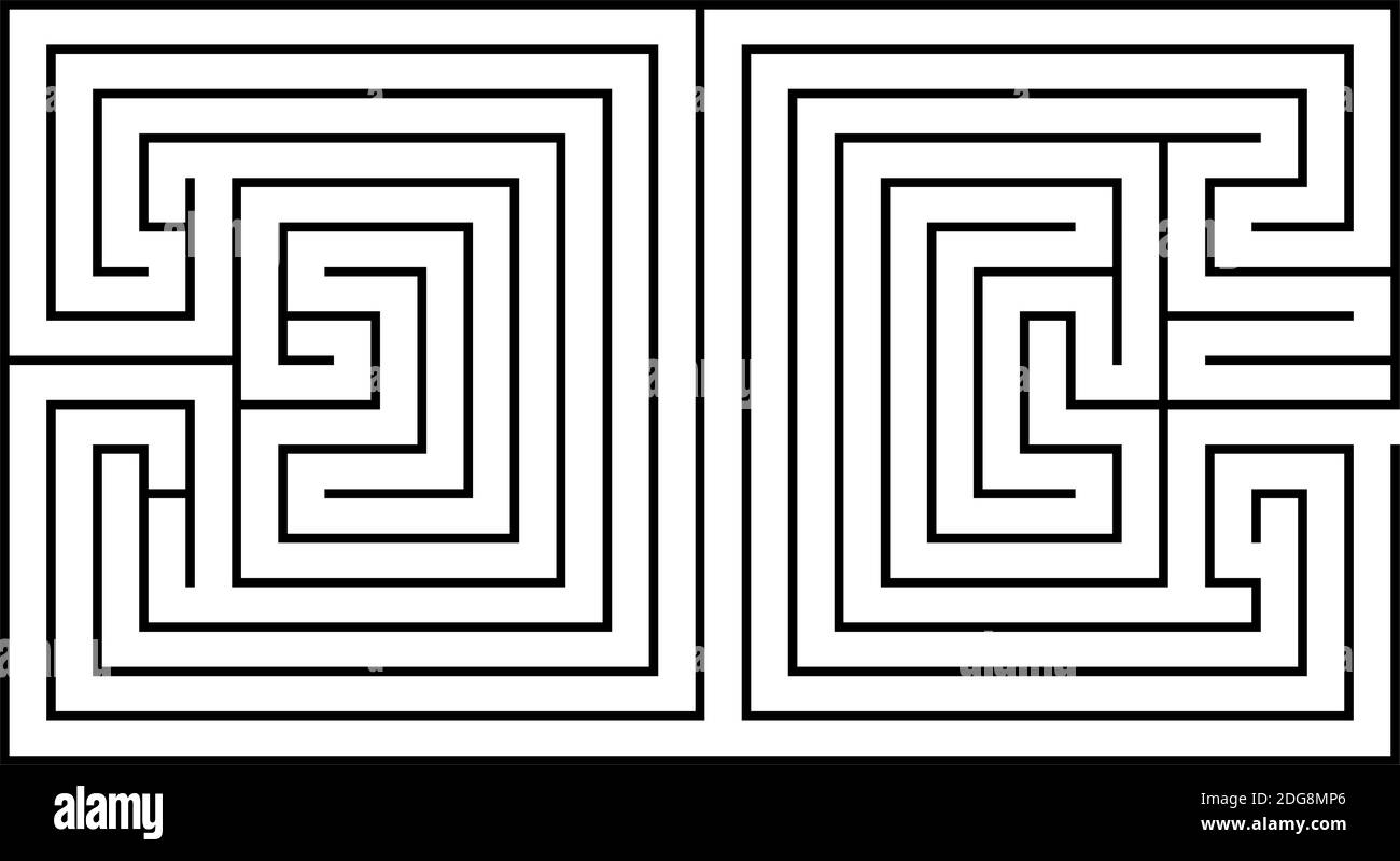Double labyrinthe en forme de deux carrés - vecteur Illustration de Vecteur