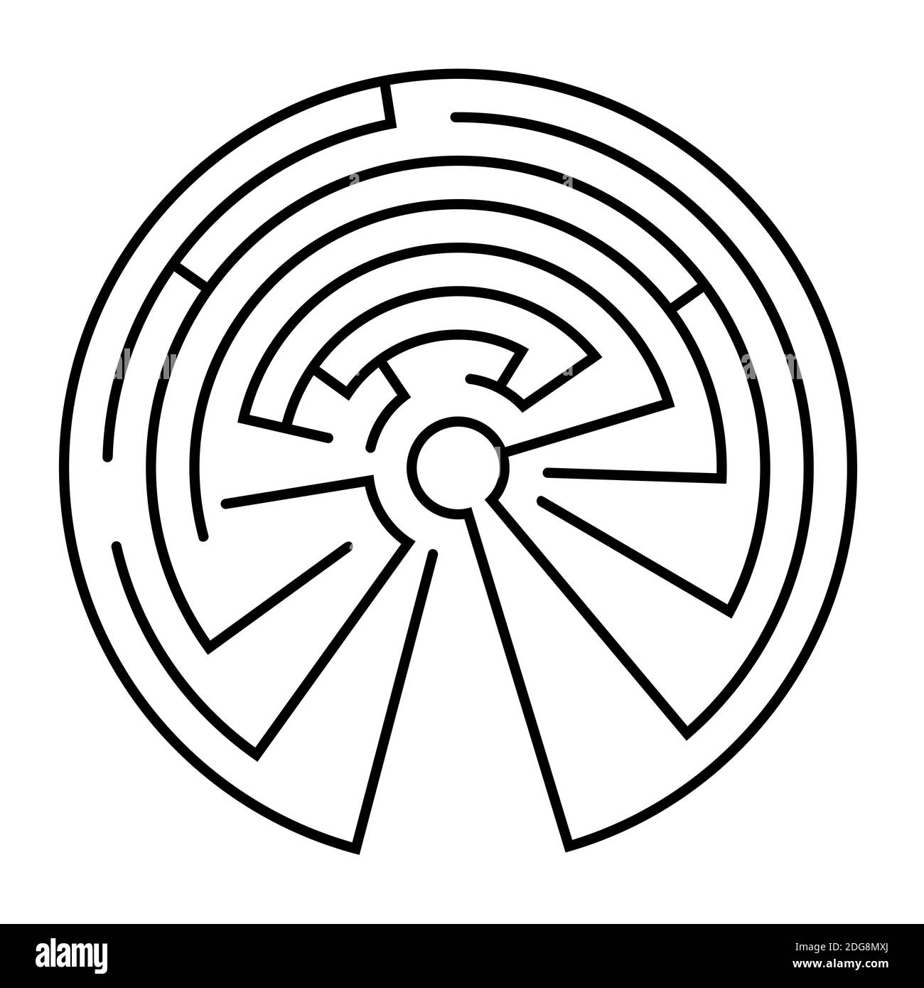 Labyrinthe dans la forme d'un cercle - vecteur Illustration de Vecteur