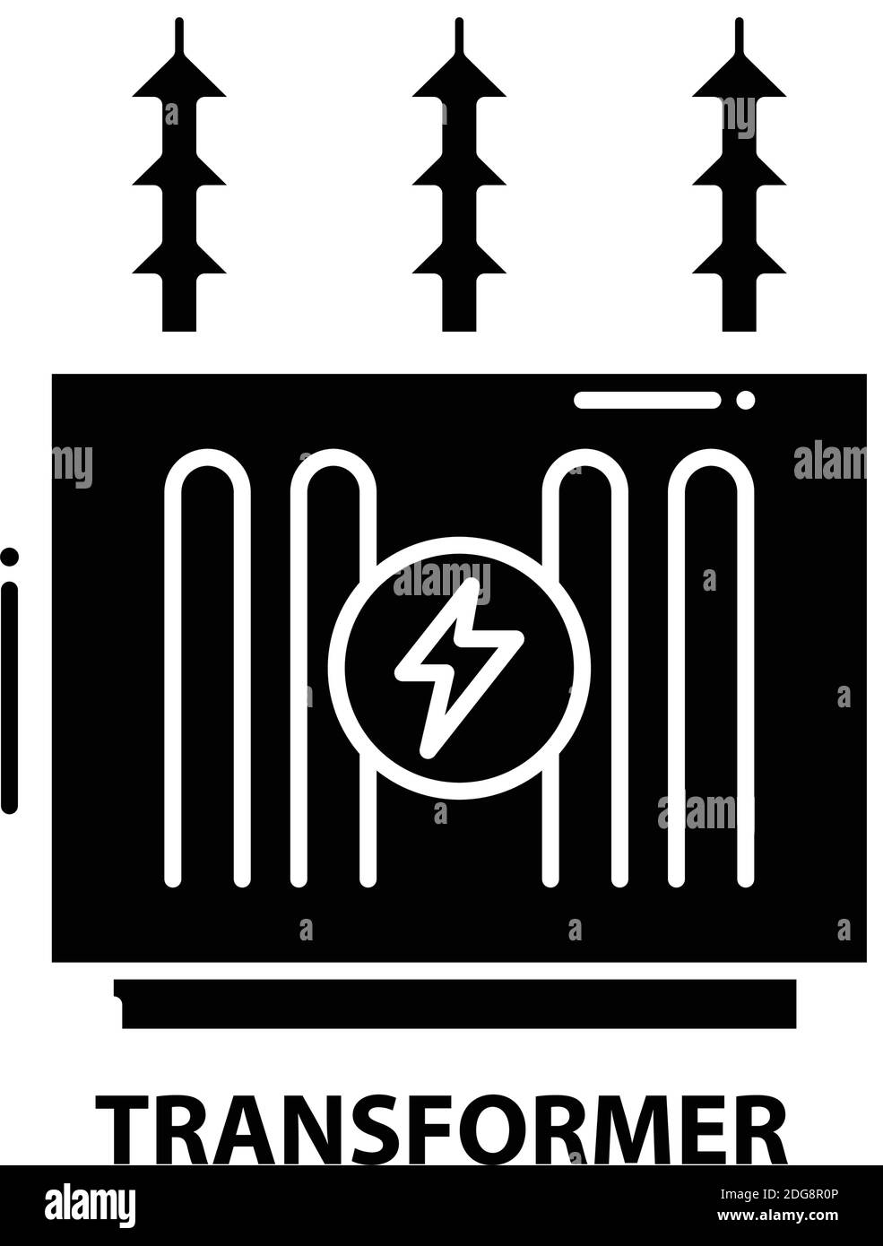 icône de transformateur, signe vectoriel noir avec traits modifiables, illustration du concept Illustration de Vecteur