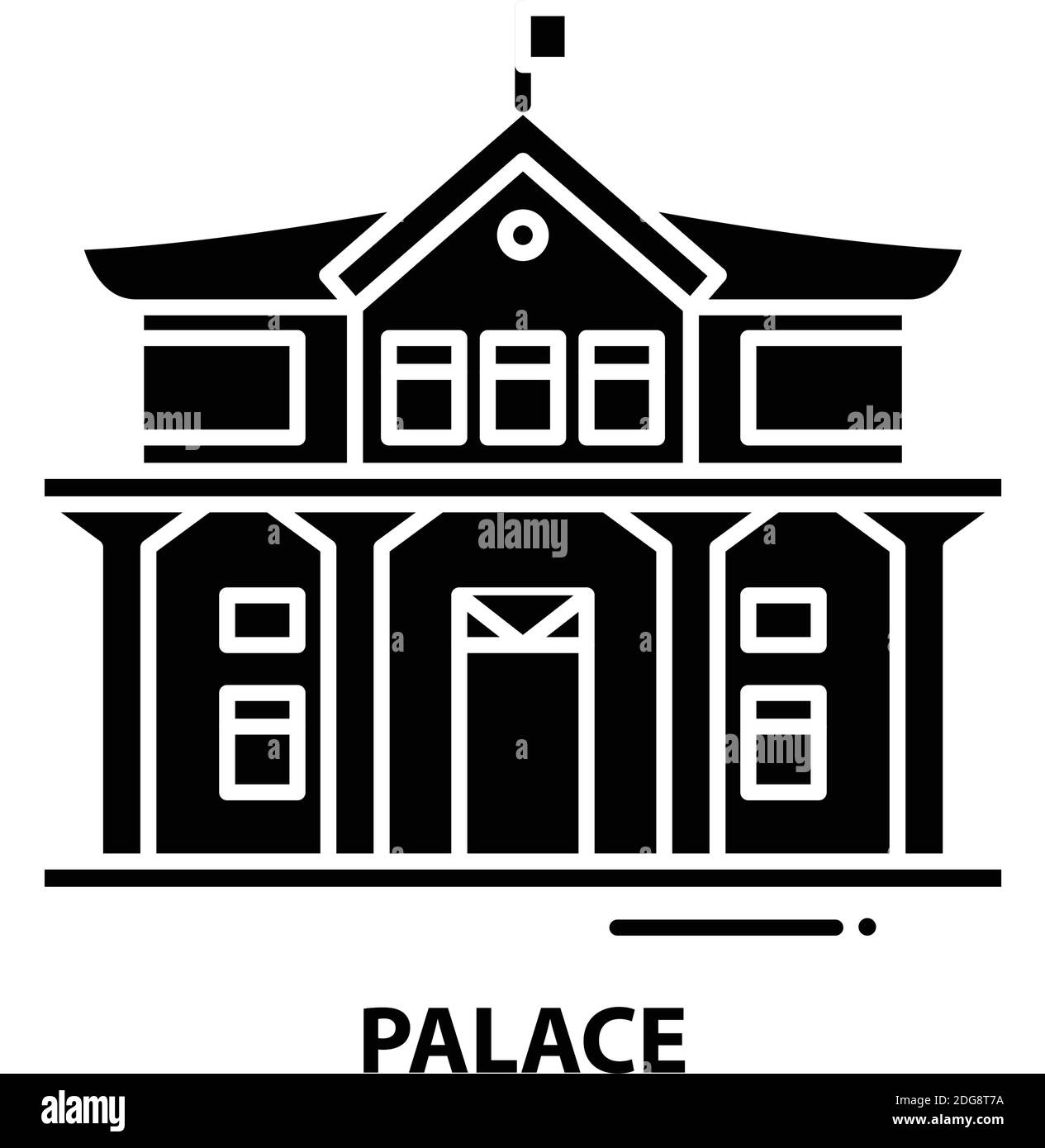 icône palace, signe vectoriel noir avec traits modifiables, illustration de concept Illustration de Vecteur