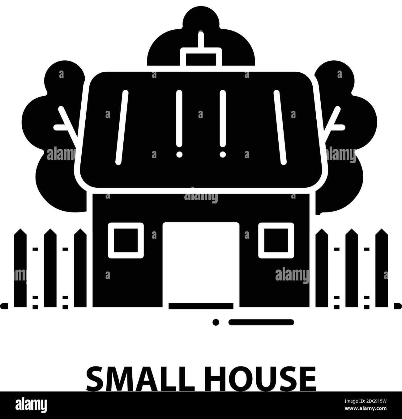 petite icône de maison, signe vectoriel noir avec traits modifiables, illustration du symbole de concept Illustration de Vecteur