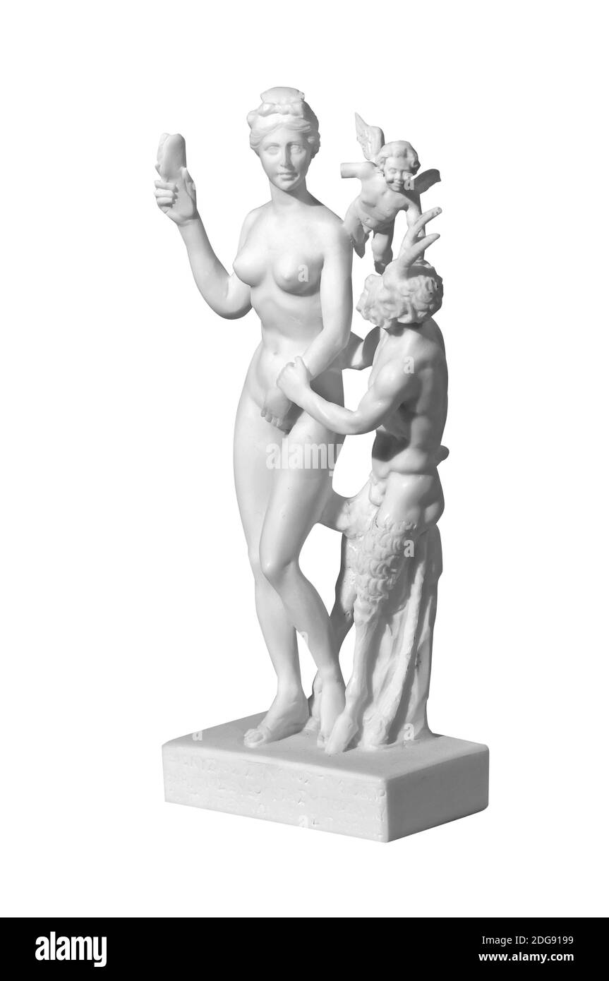 Statue d'une femme nue sur fond blanc Banque D'Images